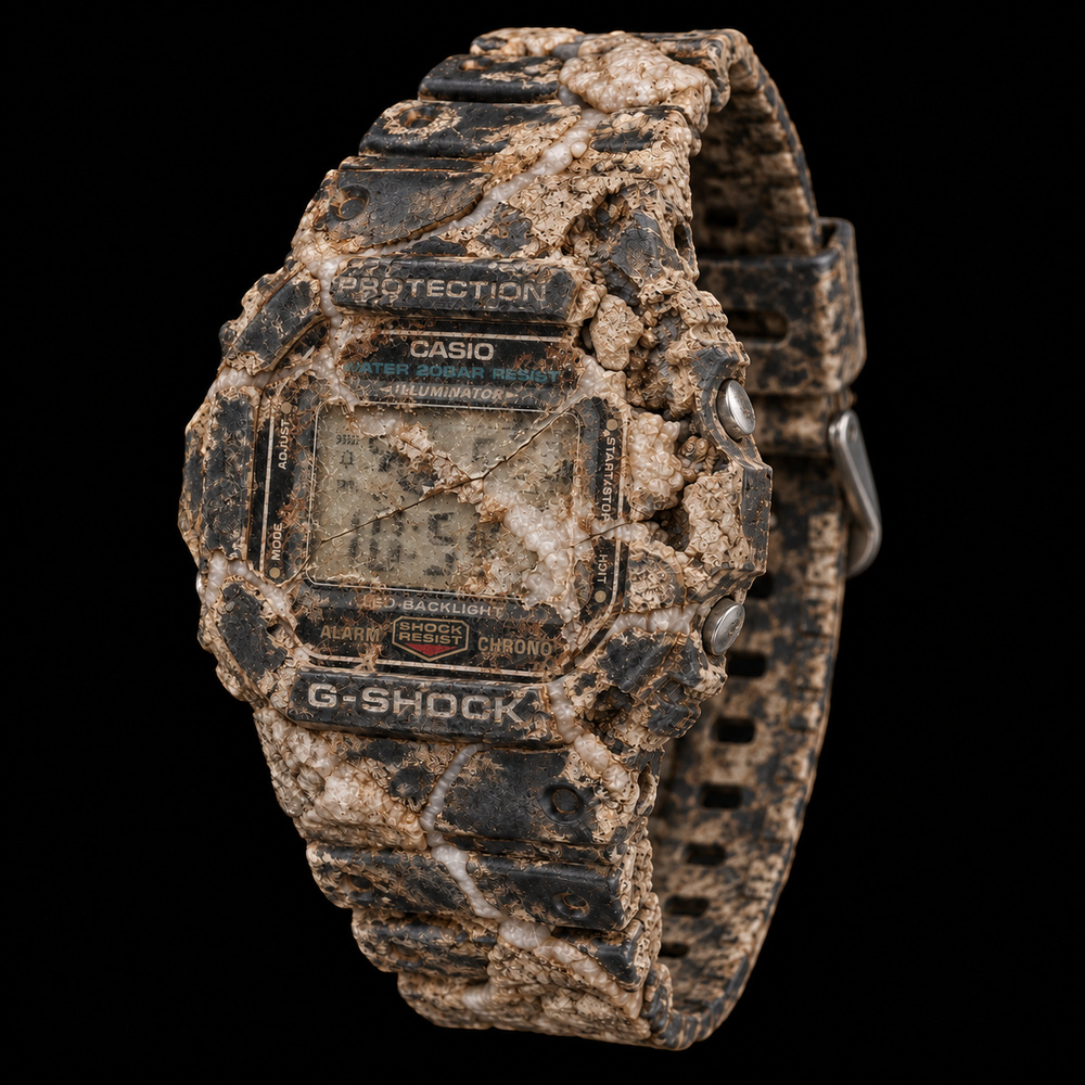 Casio G-Shock DW-5600 fossil specimen