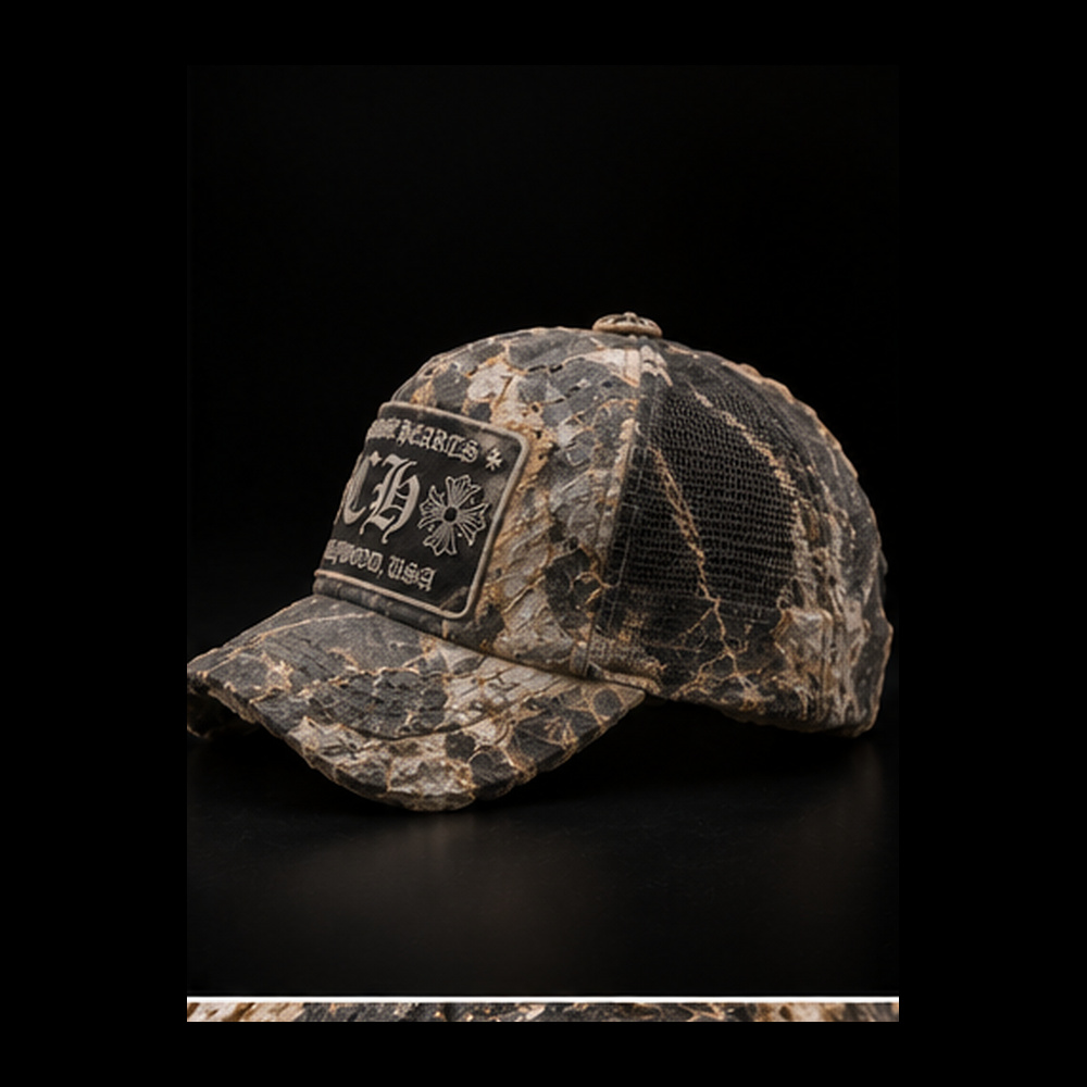 Chrome Hearts Trucker Hat — Three-quarter view