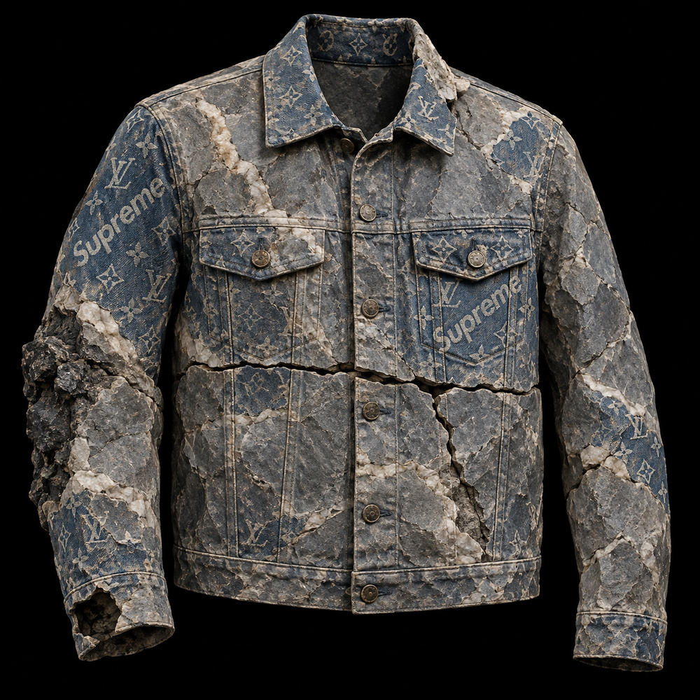 Louis Vuitton x Supreme Denim Jacket — Front view