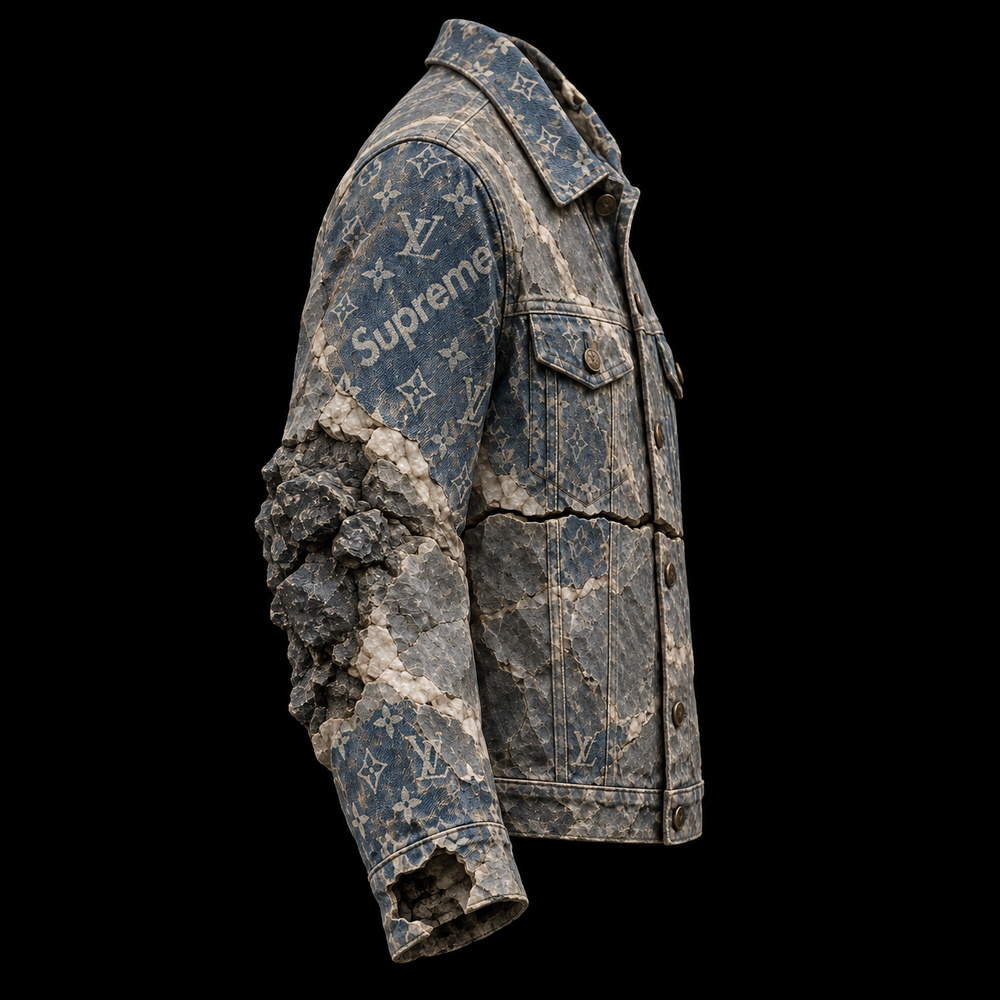 Louis Vuitton x Supreme Denim Jacket fossil specimen