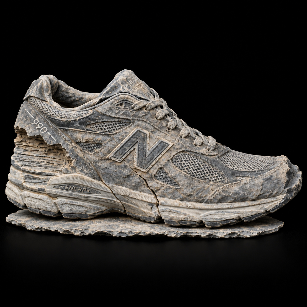New Balance 990v3 Grey fossil specimen