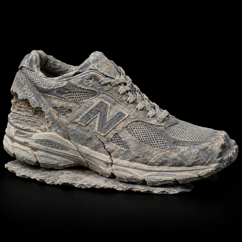 New Balance 990v3 Grey — Three-quarter view