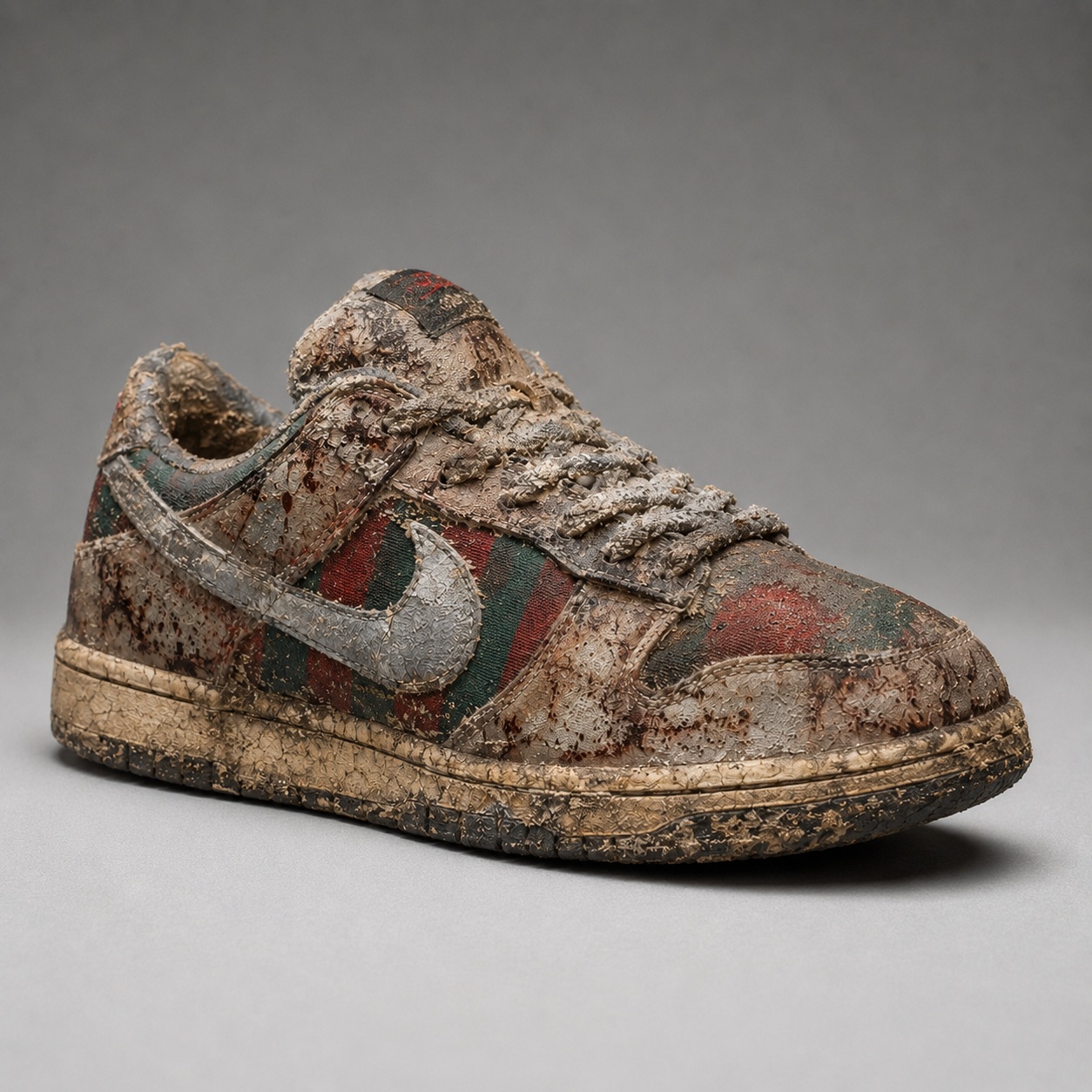 Nike SB Dunk Low “Freddy Krueger” — Three-quarter view