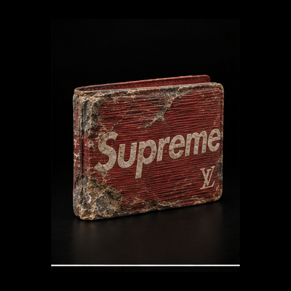 Supreme x Louis Vuitton Red Epi Wallet — Reverse view