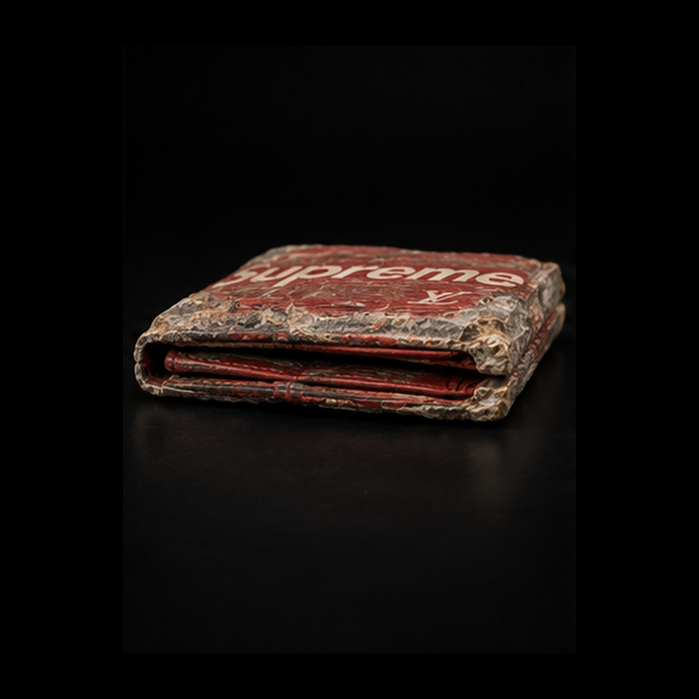 Supreme x Louis Vuitton Red Epi Wallet — Partial excavation