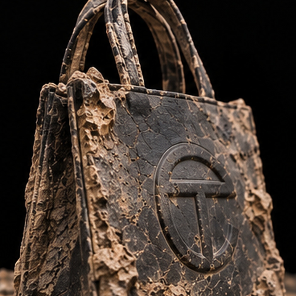 Telfar Medium Shopping Bag Black — Three-quarter view